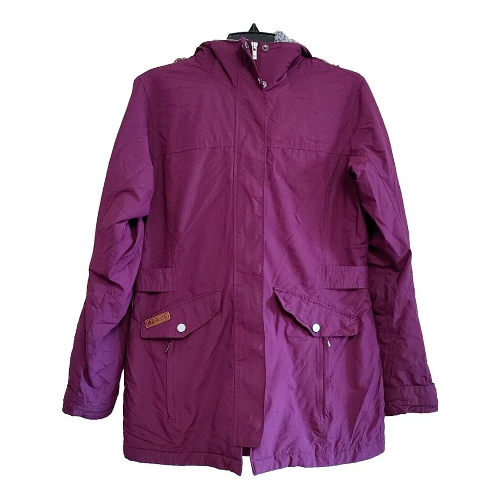 Columbia Hooded Jacket Women's Full Zip Size Medium Long Sleeve Nylon
